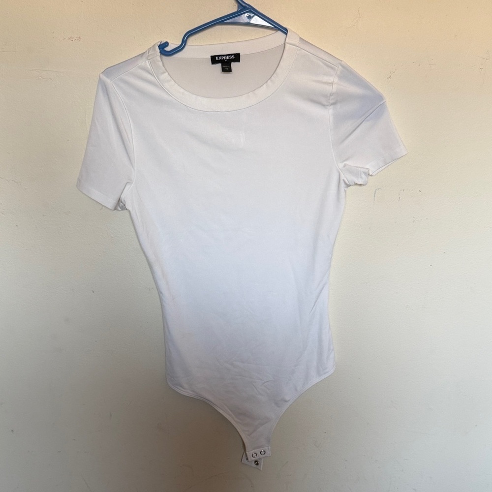 Express Classic White Short Sleeve Bodysuit